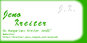 jeno kreiter business card